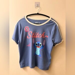Disney Short Sleeve Tee for Women - Blue with Cream Trim